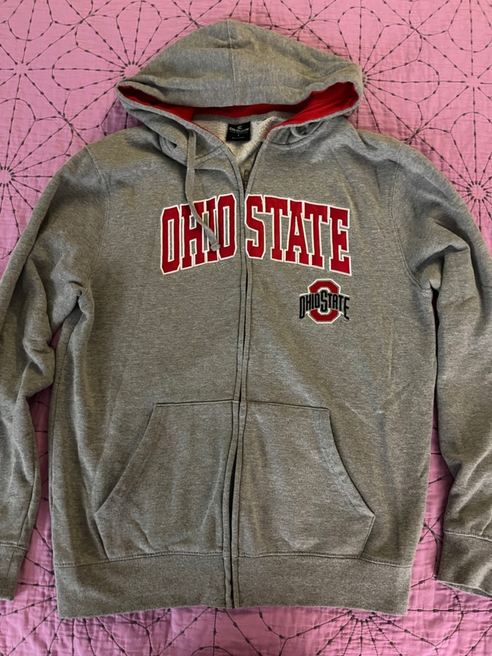 Colosseum Ohio State Gray & Red Full‑Zip Hoodie
